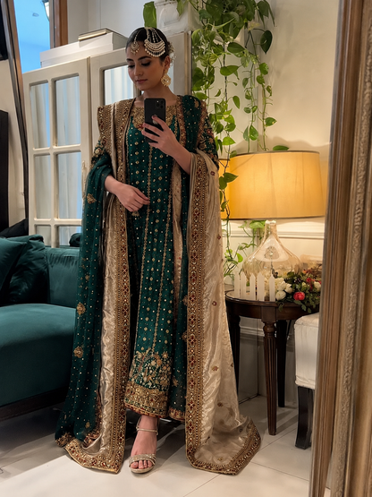 HARIS SHAKEEL RAW SILK LUXURY HANDMADE UNSTITCH BY SHAEBIZ