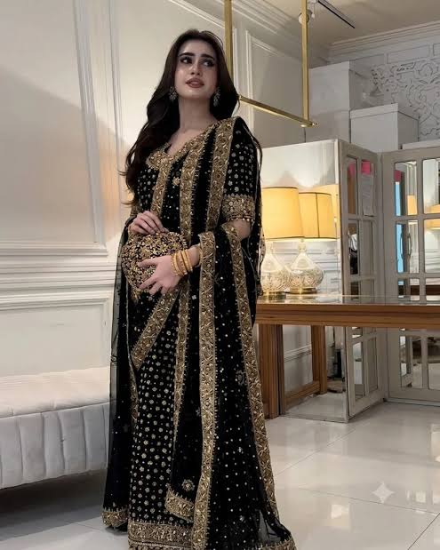 HARIS SHAKEEL LUXURY BRIDAL COLLECTION| UNSTITCHED 3 PCS BY SHAEBIZ