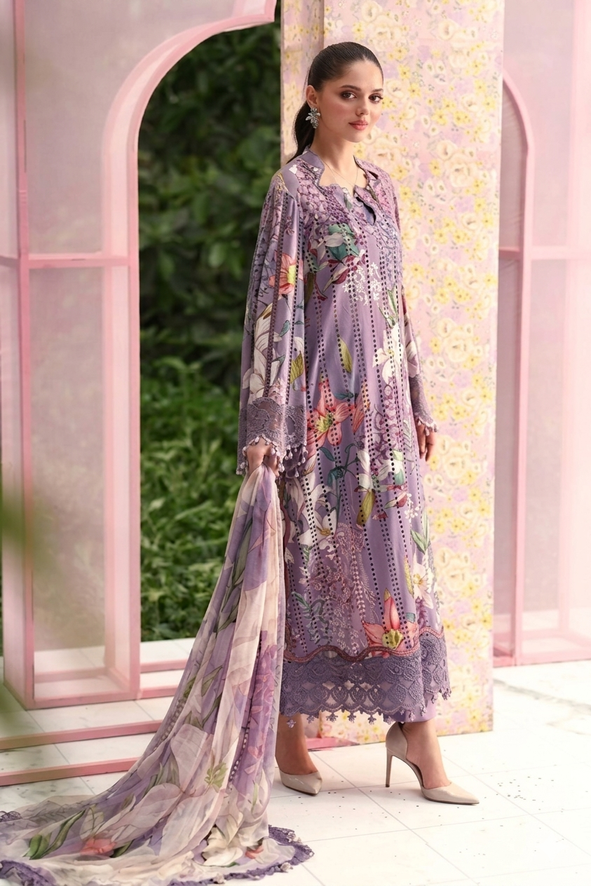 MARIA.B 2026 DIGITAL PRINT CHICKEN KARI UNSTITCH COLLECTION BY SHAEBIZ