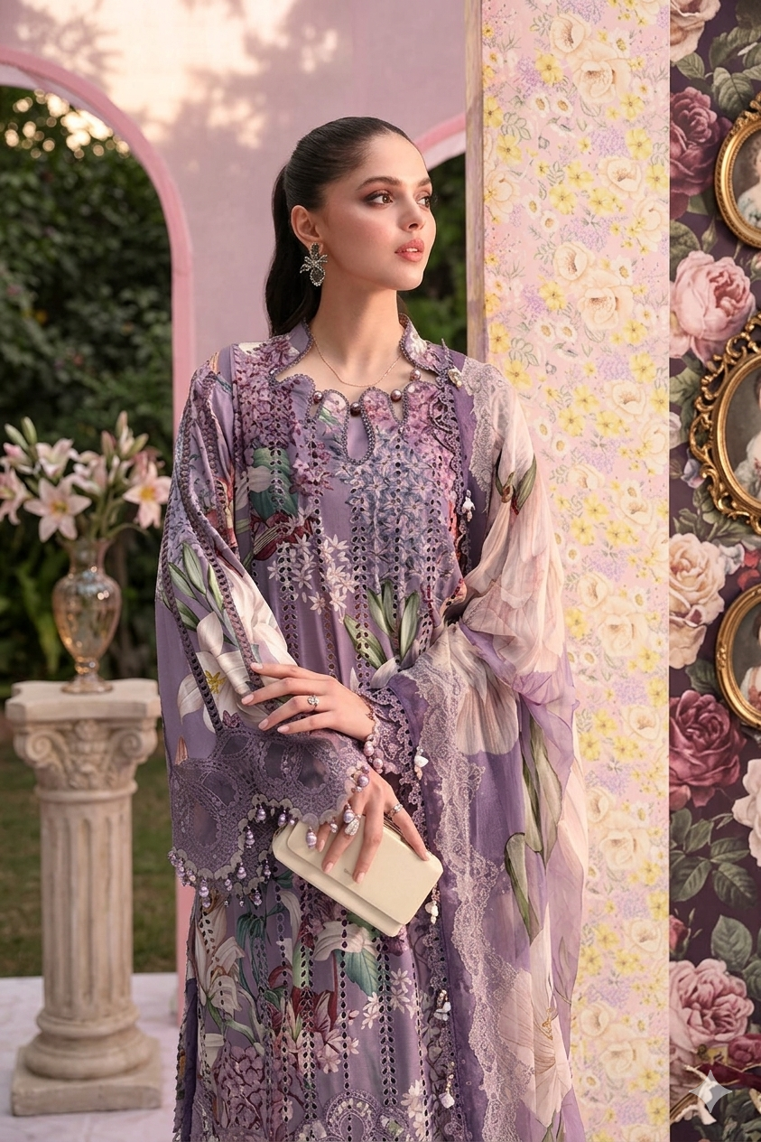 MARIA.B 2026 DIGITAL PRINT CHICKEN KARI UNSTITCH COLLECTION BY SHAEBIZ
