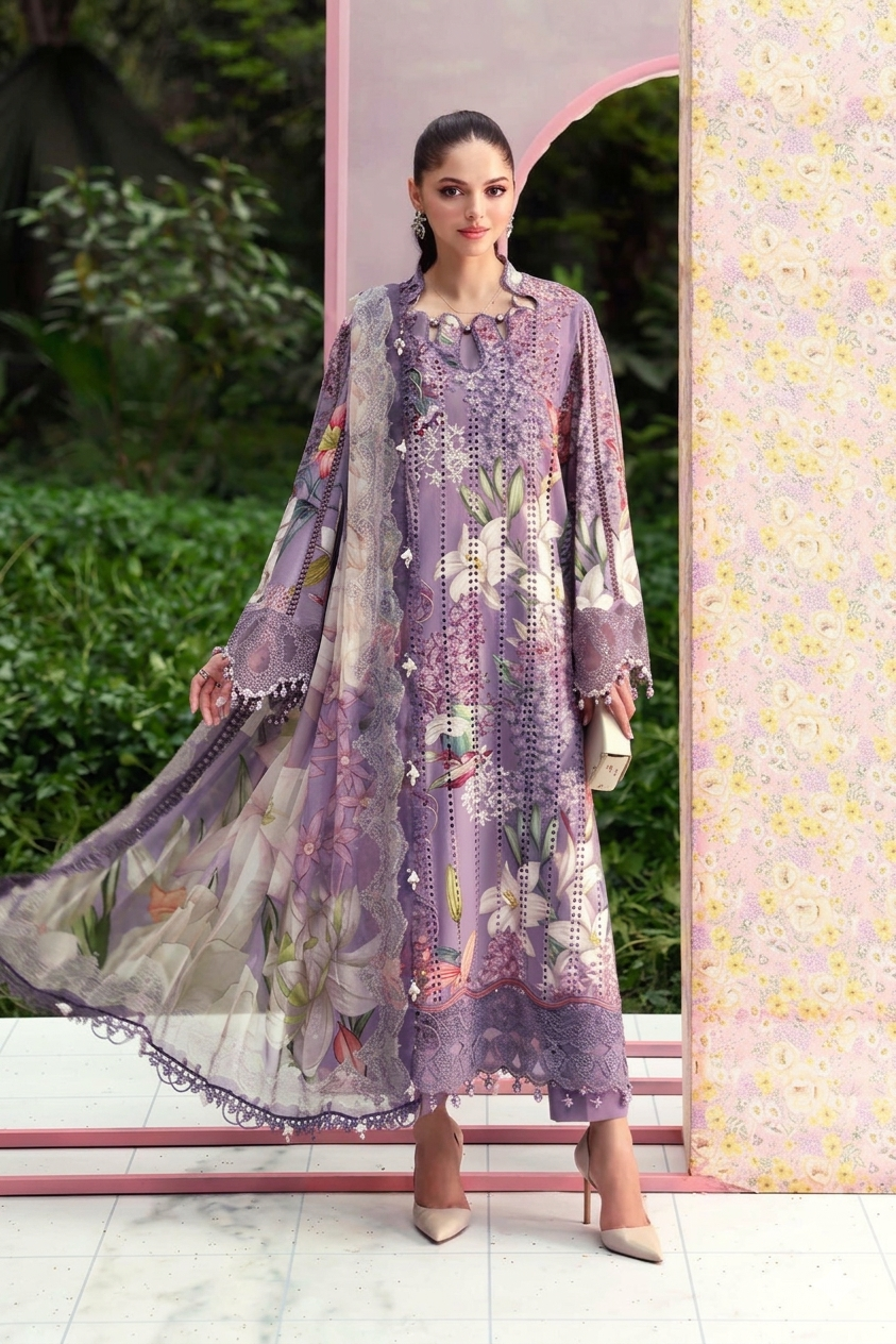 MARIA.B DIGITAL PRINT 2026 LAWN CHICKEN KARI UNSTITCH COLLECTION BY SHAEBIZ