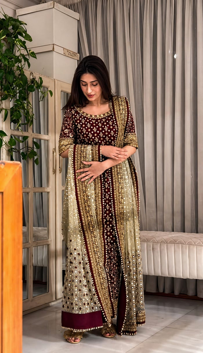 HARISH SHAKEEL 2026 HIT DESIGN SHOCKING PINK CHIFFON UNSTITCH COLLECTION