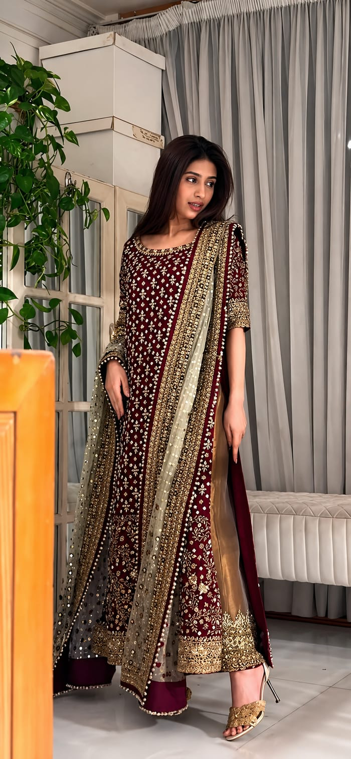 HARISH SHAKEEL 2026 HIT DESIGN SHOCKING PINK CHIFFON UNSTITCH COLLECTION