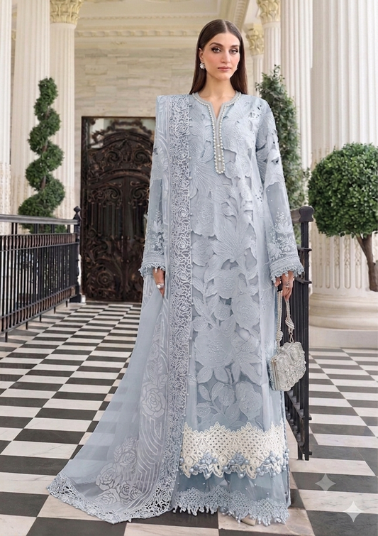 MARIA.B LUXURY LAWN CHICKEN KARI 2026 UNSTITCH COLLECTION