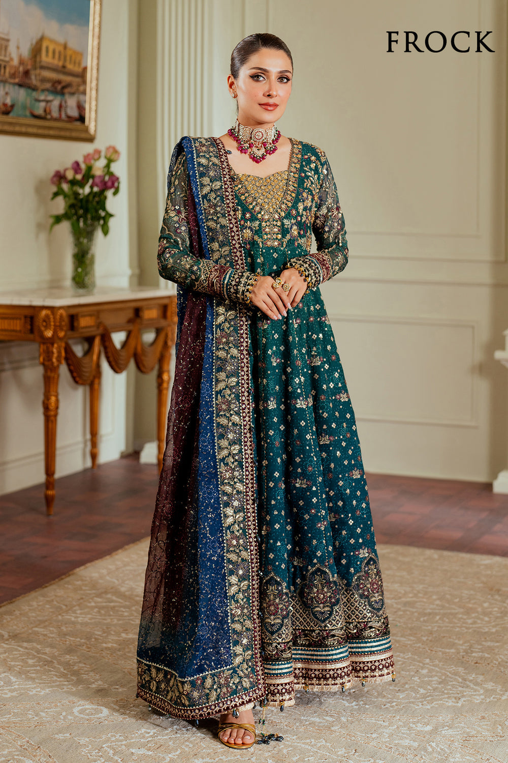 BAROQUE CHUNDRI CHIFFON LUXURY WEDDING WEAR COLLECTION UNSTITCH BY SHAEBIZ