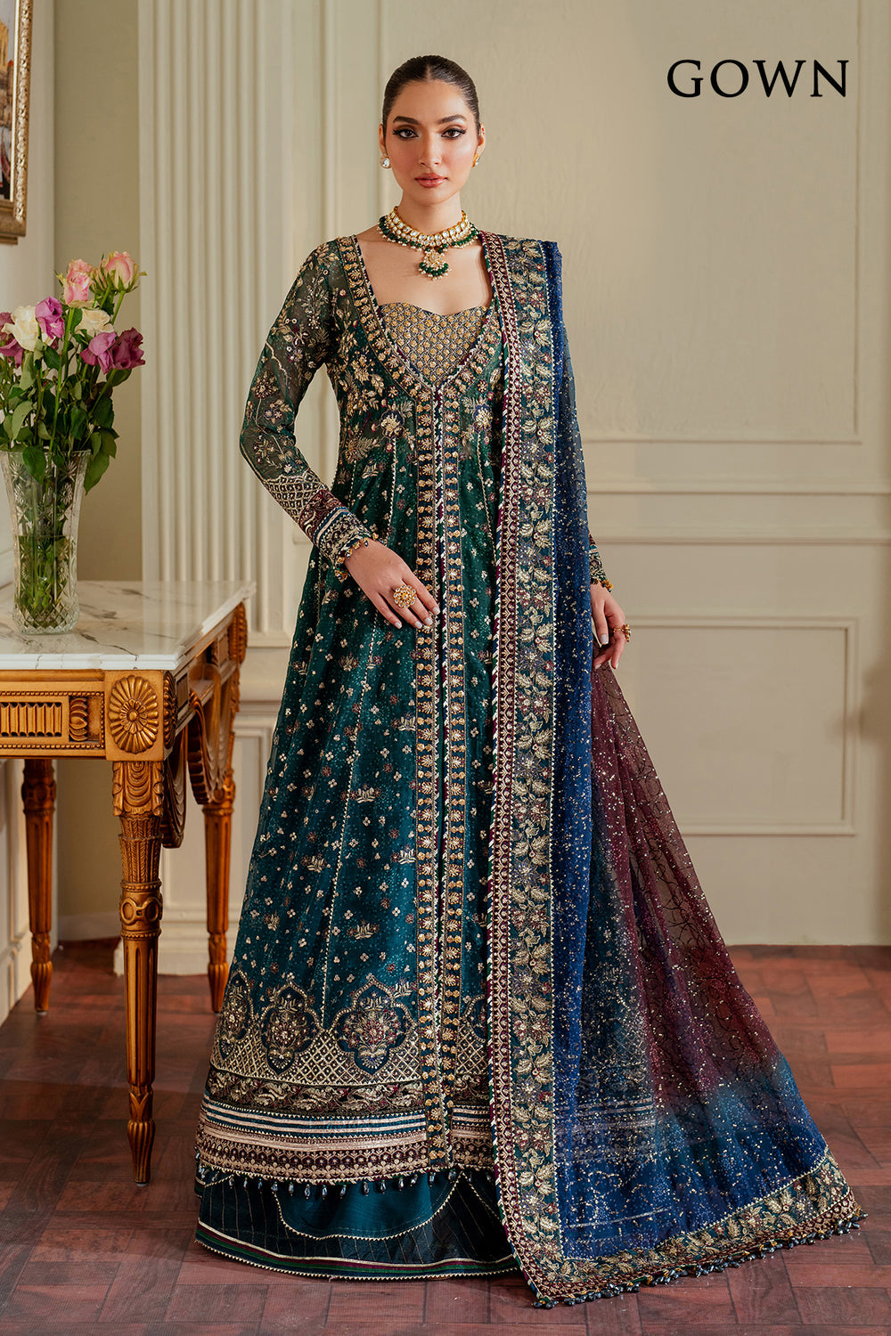 BAROQUE CHUNDRI CHIFFON LUXURY WEDDING WEAR COLLECTION UNSTITCH BY SHAEBIZ