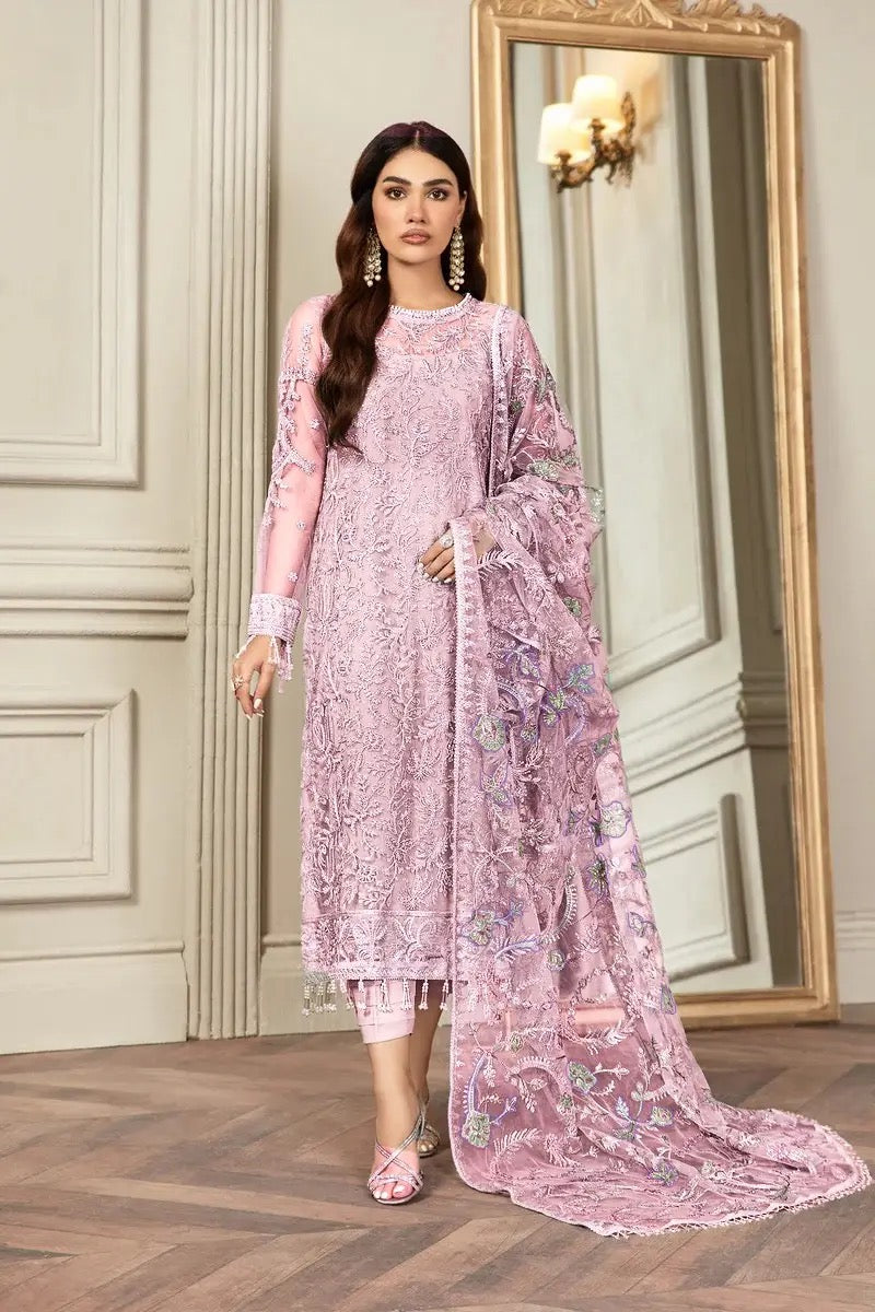 ZARIF PINK FORMAL WEAR NET COLLECTION UNSTITCH BY SHAEBIZ