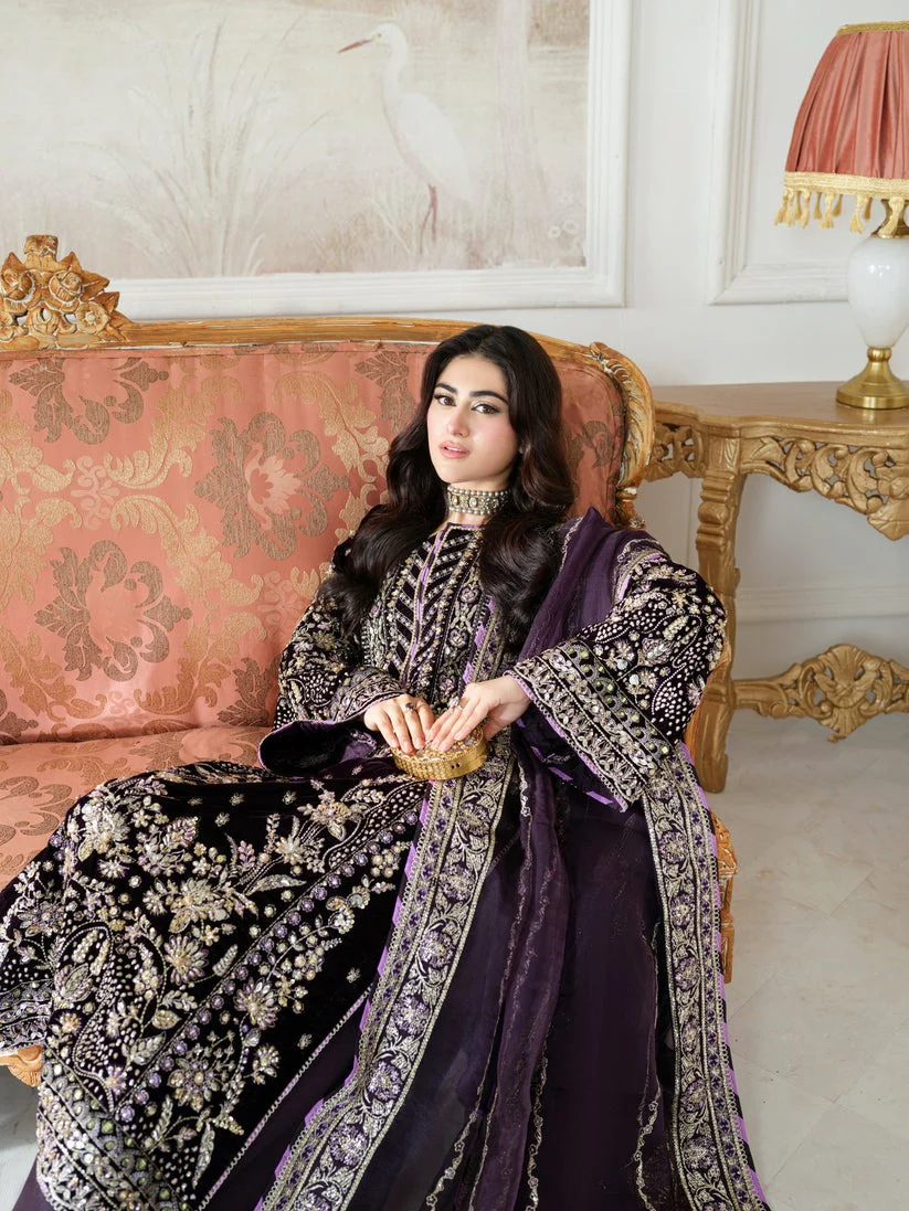 ANEELAS NOOR E BANAFSHA LUXURY VELVET COLLECTION UNSTITCH BY SHAEBIZ