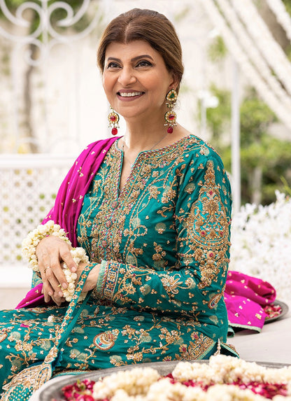 FARAH TALIB AMEERA 2026 LUXURY HANDMADE RAW SILK UNSTITCH COLLECTION