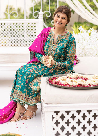 FARAH TALIB AMEERA 2026 LUXURY HANDMADE RAW SILK UNSTITCH COLLECTION