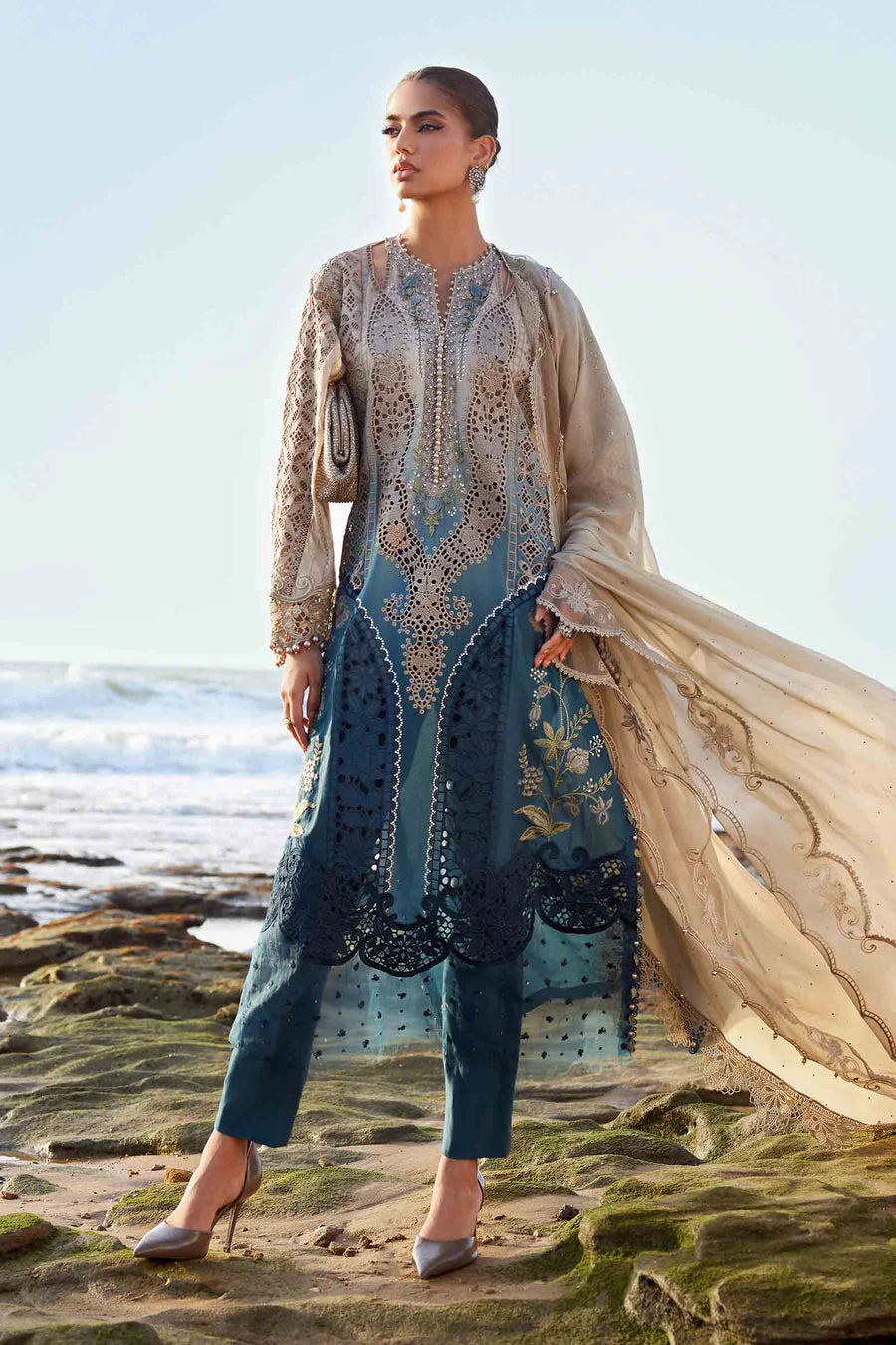 MARIA.B LUXURY TINE N DYE ORGENZA WEDDING WEAR 2026 UNSTUTCH COLLECTION BY SHAEBIZ