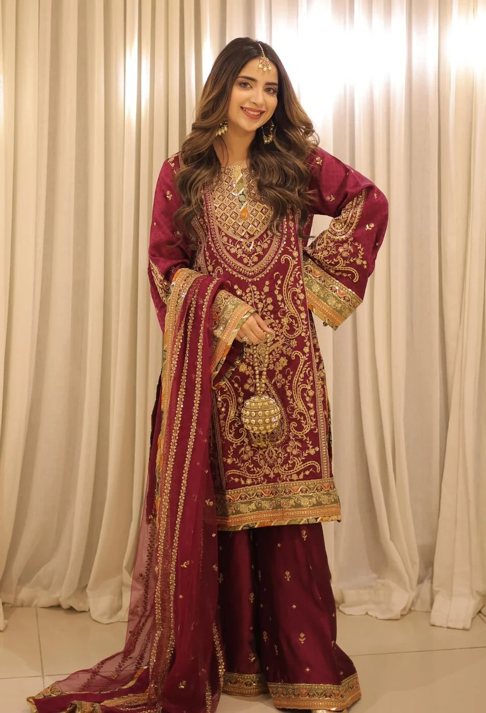 ANEELAS SHOCKING PINK LUXURY SILK UNSTITCH COLLECTION