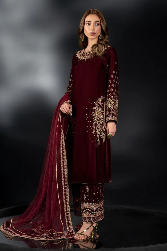 NAQSHI MIZAJ VELVET 2025 PARTY WEAR COLLECTION UNSTITCH BY SHAEBIZ