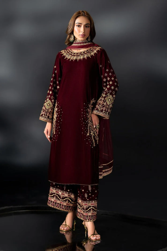 NAQSHI MIZAJ VELVET 2025 PARTY WEAR COLLECTION UNSTITCH BY SHAEBIZ