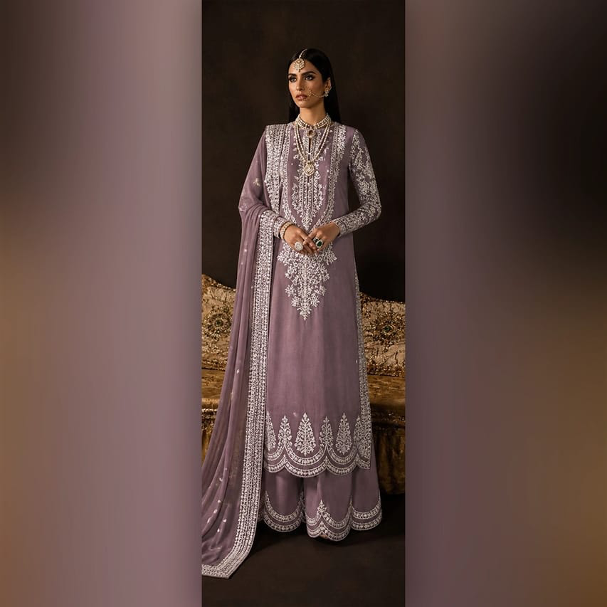 AFROZEH RAW SILK LUXURY HANDMADE UNSTITCH COLLECTION BY SHAEBIZ