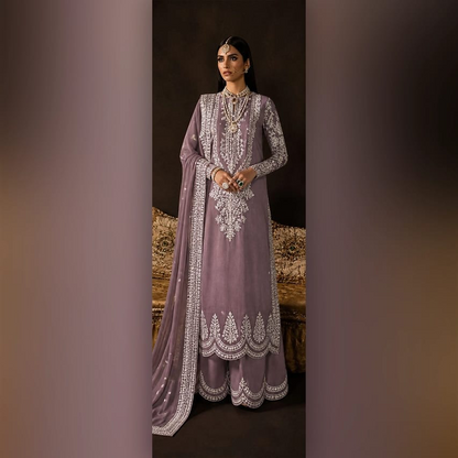 AFROZEH RAW SILK LUXURY HANDMADE UNSTITCH COLLECTION BY SHAEBIZ