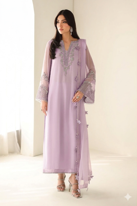 BAROQUE MOST 2026 HIT CHIFFON PARTY WEAR UNSTITCH COLLECTION BY SHAEBIZ