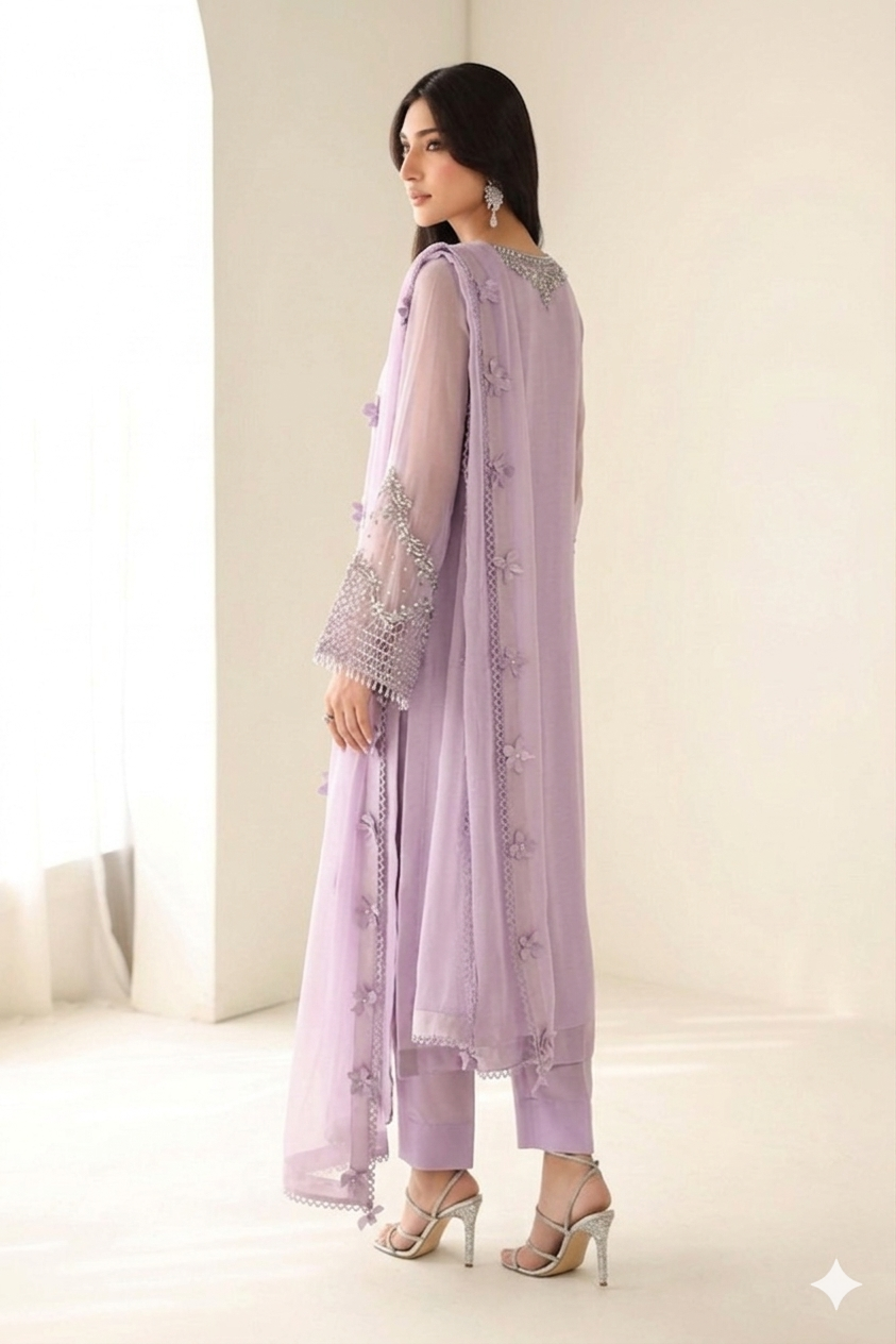 BAROQUE MOST 2026 HIT CHIFFON PARTY WEAR UNSTITCH COLLECTION BY SHAEBIZ
