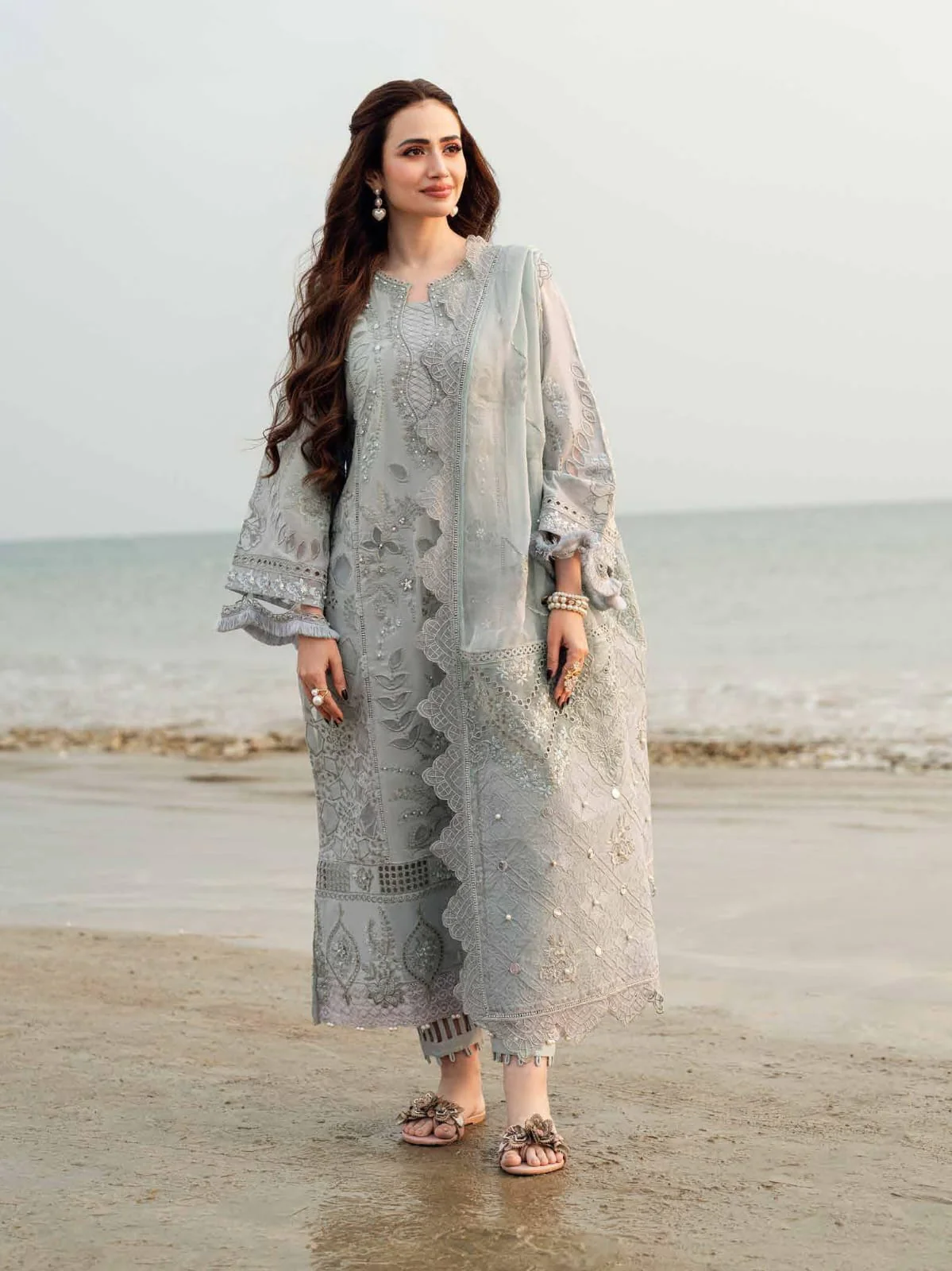 NUREH LAWN CHICKEN KARI LUXURY 2026 UNSTITCH COLLECTION BY SHAEBIZ