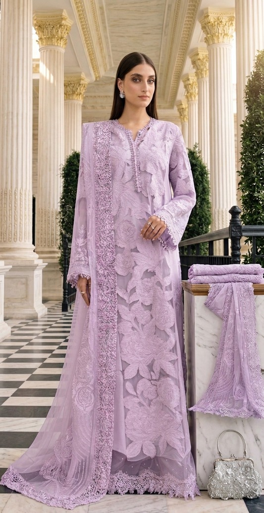 MARIA.B LAWN LACER CUT CHICKEN KARI UNSTITCH COLLECTION BY SHAEBIZ