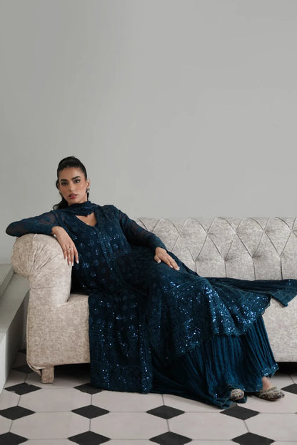 ZAIB ZINC CHIFFON PARTY WEAR| UNSTITCHED 3 PCS BY SHAEBIZ