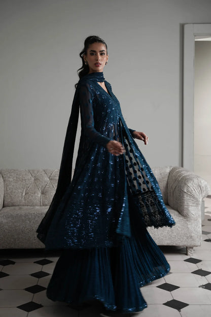 ZAIB ZINC CHIFFON PARTY WEAR| UNSTITCHED 3 PCS BY SHAEBIZ