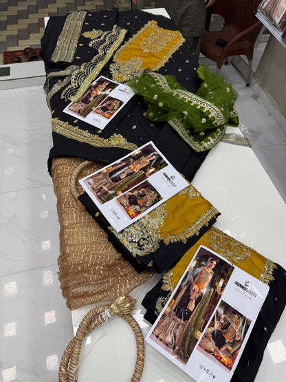 HUSSAIN REHAR 2026 FANOOS INDIAN RAW SILK LUXURY PARTY WEAR UNSTITCH COLLECTION BY SHAEBIZ