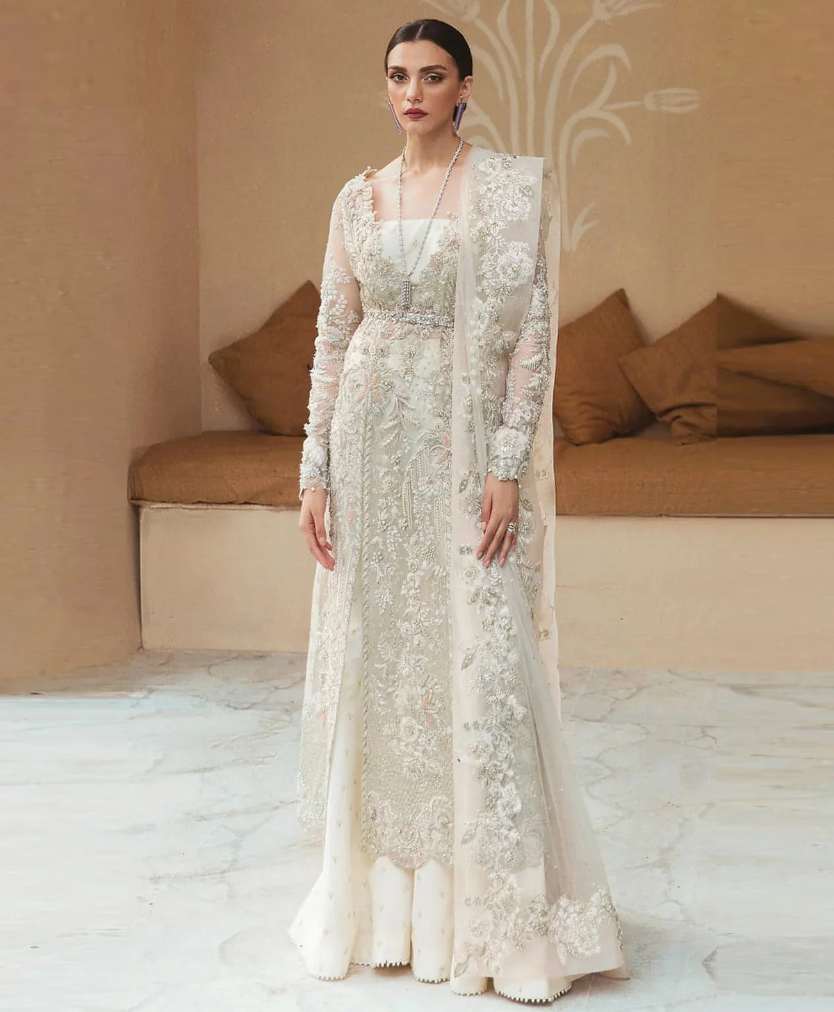 SORAYA OFFWHITE ORGENZA LUXURY HANDMADE 2026 UNSTITCH COLLECTION