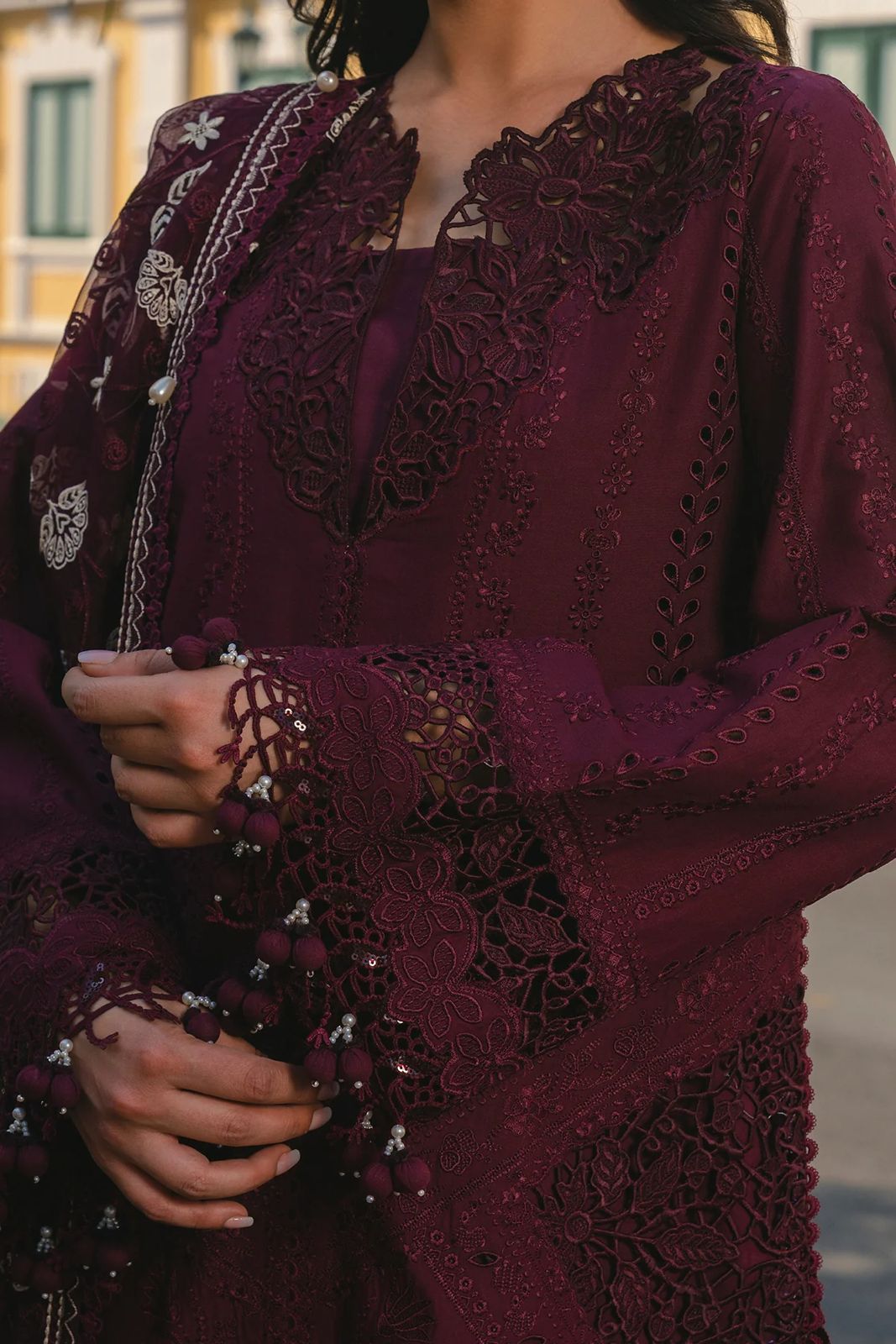 AFROZEH 2026 LAWN CHICKEN KARI UNSTITCH COLLECTION BY SHAEBIZ