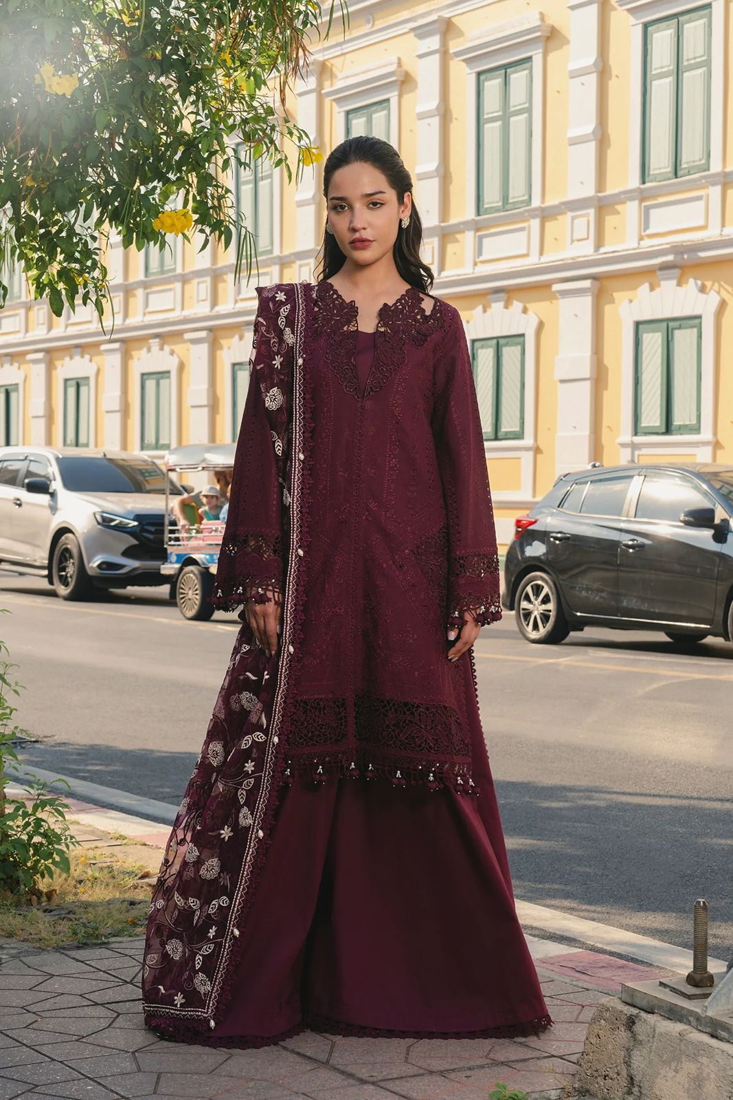 AFROZEH 2026 LAWN CHICKEN KARI UNSTITCH COLLECTION BY SHAEBIZ
