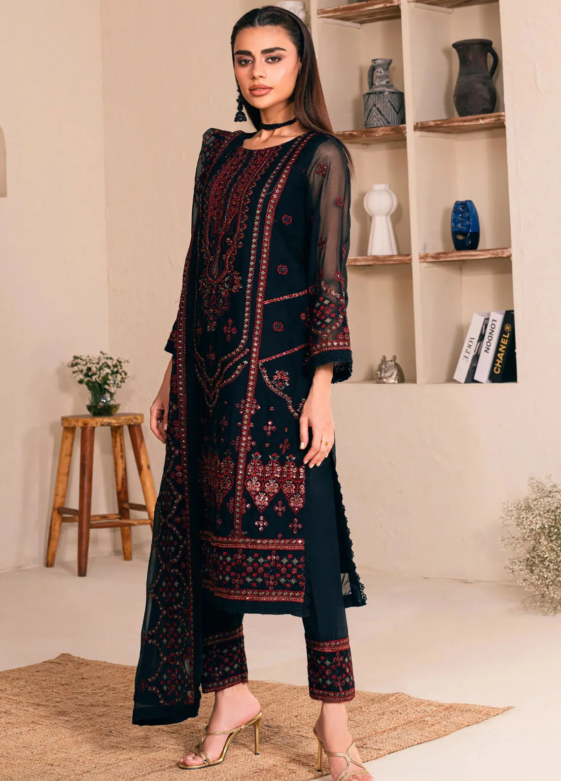 NORMA KAMAAL BALOCHI CHIFFION PARTY WEAR COLLECTION BY SHAEBIZ
