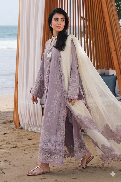QALAMKAR LAWN CHICKEN KARI 2026 LUXURY PARTY WEAR UNSTITCH COLLECTION BY SHAEBIZ