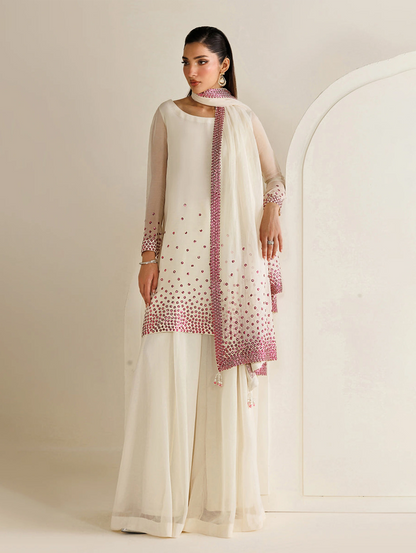 JAZMIN PINK CHIFFON 2026 LATEST UNSTITCH COLLECTION BY SHABEIZ