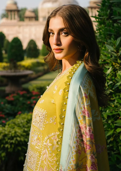BIN LIYAS LAWN 2026 CHICKEN KARI UNSTITCH COLLECTION BY SHAEBIZ