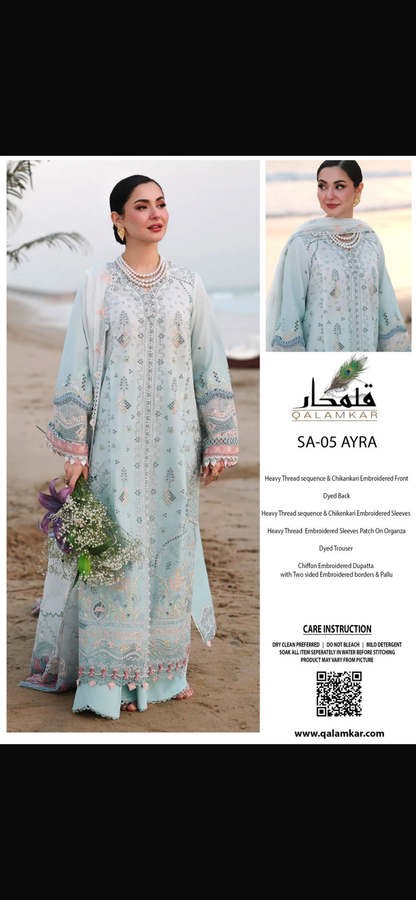 QALAMKAR 2026 LAWN CHICKEN KARI LUXURY UNSTITCH EID COLLECTION BY SHAEBIZ