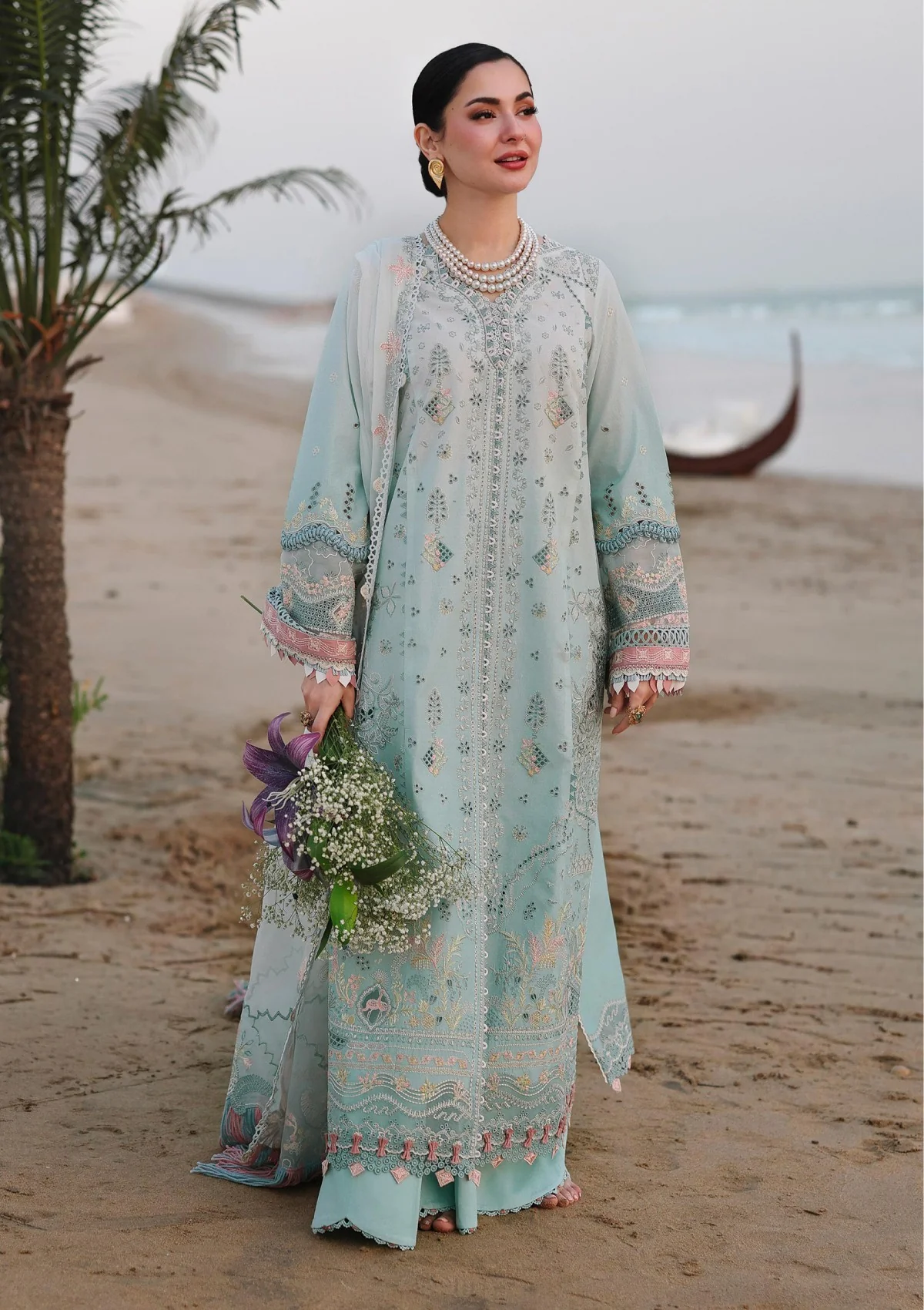 QALAMKAR LAWN CHICKEN KARI LUXURY UNSTITCH EID COLLECTION BY SHAEBIZ