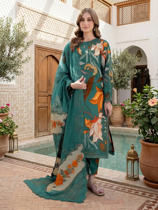 BAROQUE DIGITAL PRINT 2026 LAWN UNSTITCH COLLECTION BY SHAEBIZ
