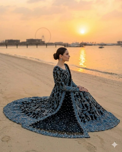 FAIZA SAQLAIN LAWN 2026 UNSTITCH FROCK BY SHAEBIZ CB