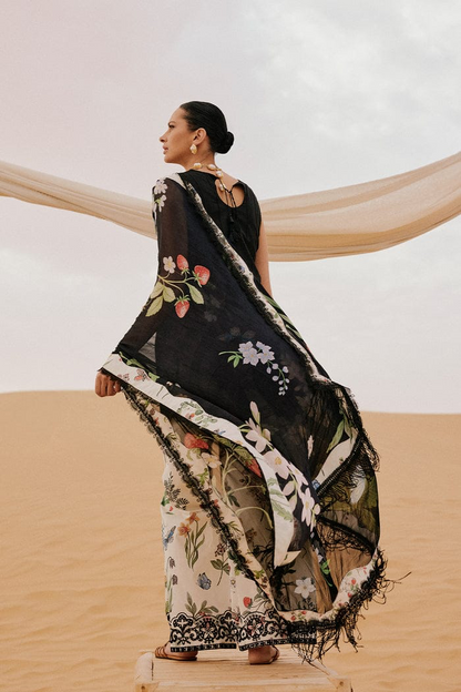 SAIRA RIZWAN 2025 LAWN CHICKEN KARI UNSTITCH COLLECTION BY SHAEBIZ