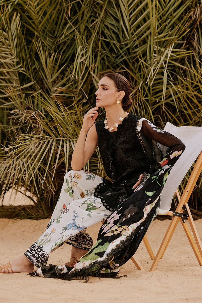 SAIRA RIZWAN 2025 LAWN CHICKEN KARI UNSTITCH COLLECTION BY SHAEBIZ