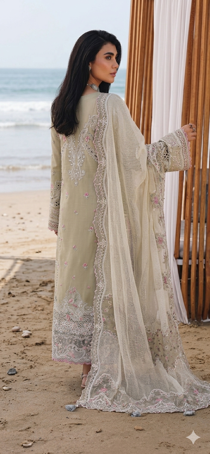 QALAMKAR LAWN CHICKEN KARI 2026 UNSTITCH COLLECTION BY SHAEBIZ