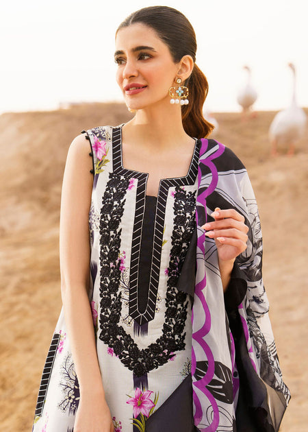 ASIFA NABEEL WHITE AND BLACK DIGITAL PRINTED LAWN COLLECTION| NEW LAWN  COLLECTION  BY SHAEBIZ
