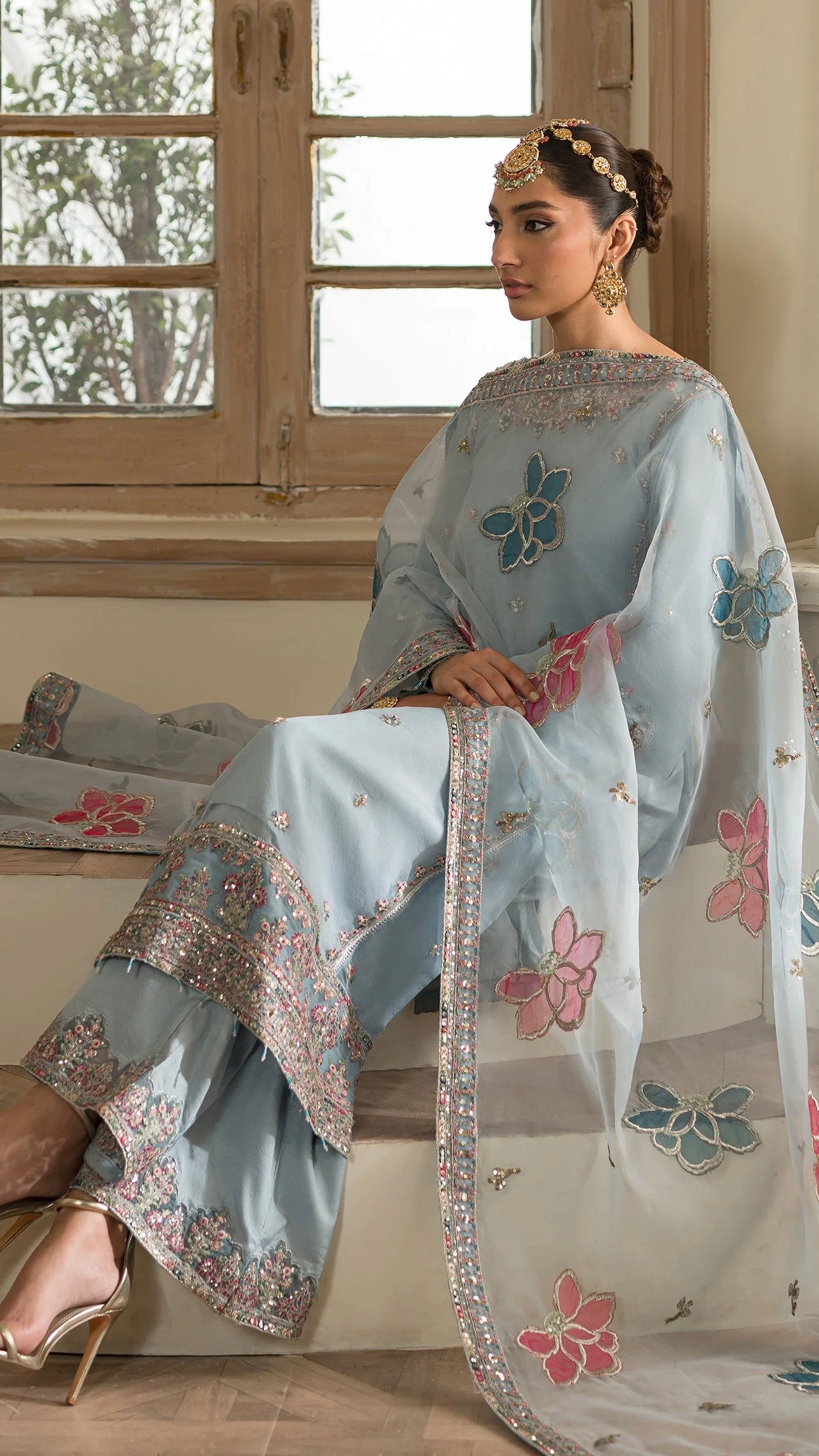 EMAAN ADEEL LUXURY ORGENZA WEDDING COLLECTION| UNSTITCHED MASTER REPLICA| TOP PAKISTANI DRESS BY SHAEBIZ