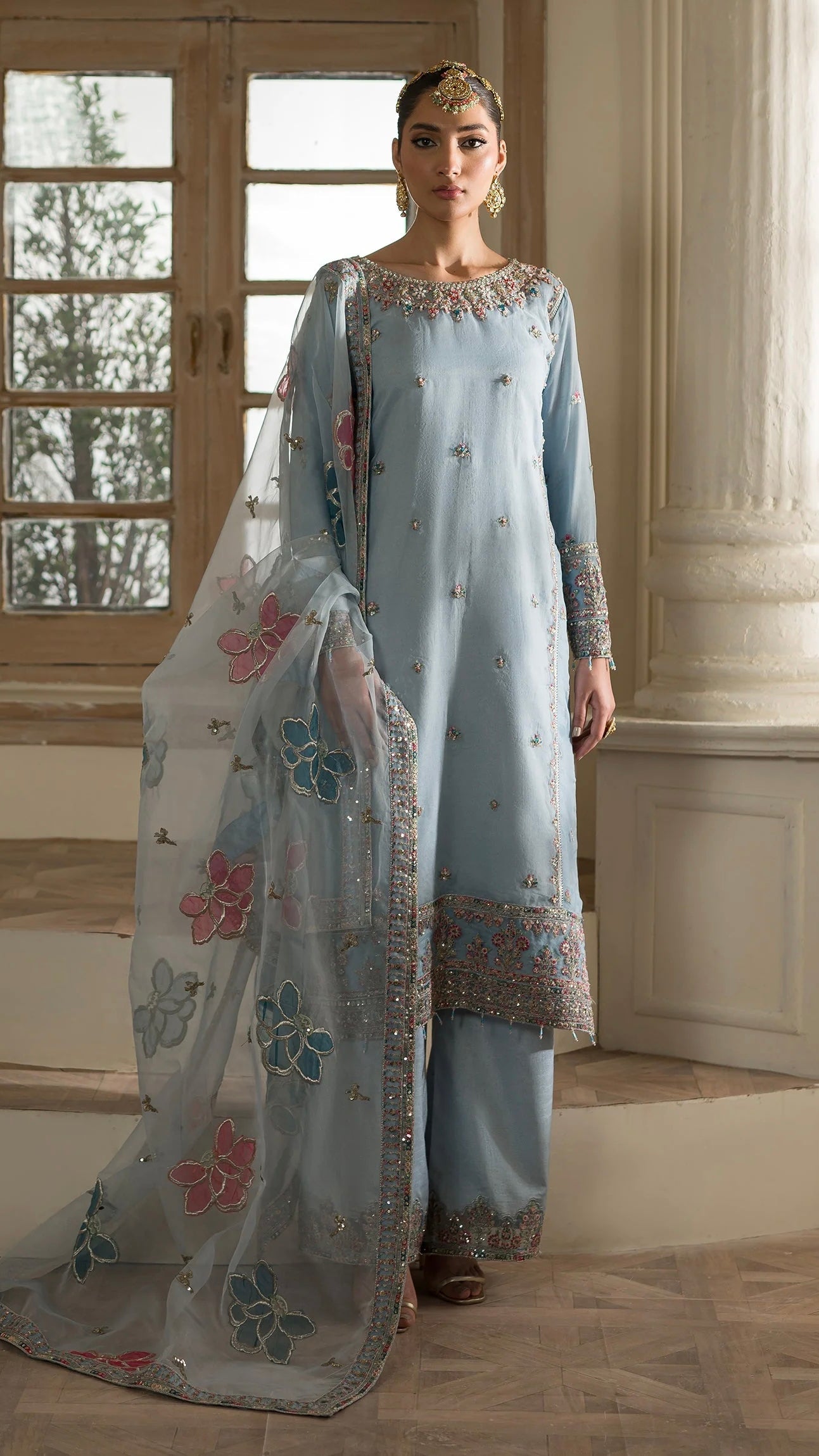 EMAAN ADEEL LUXURY ORGENZA WEDDING COLLECTION| UNSTITCHED MASTER REPLICA| TOP PAKISTANI DRESS BY SHAEBIZ