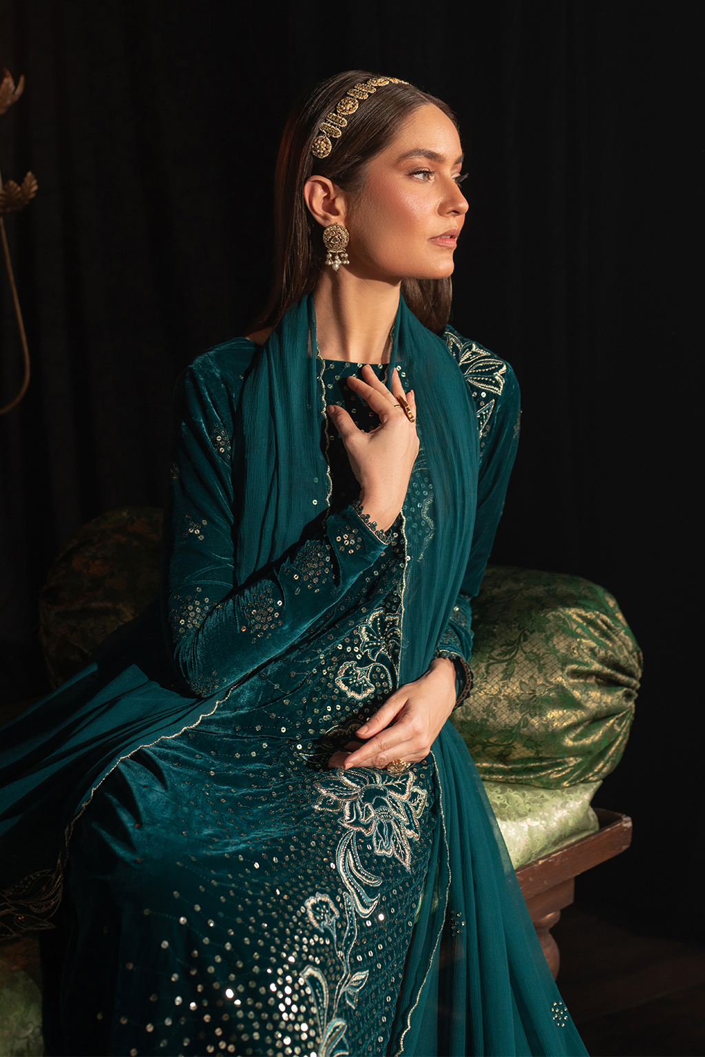 Shaebiz Iznik Asia Cup Zink Velvet Collection Unstitched