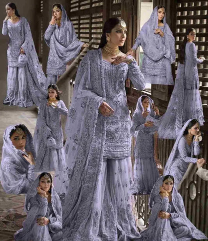 ERUM KHAN LAVENDER GHARARA LUXURY NET COLLECTION| WEDDING EDITION| TOP PAKISTANI DRESS BY SHAEBIZ