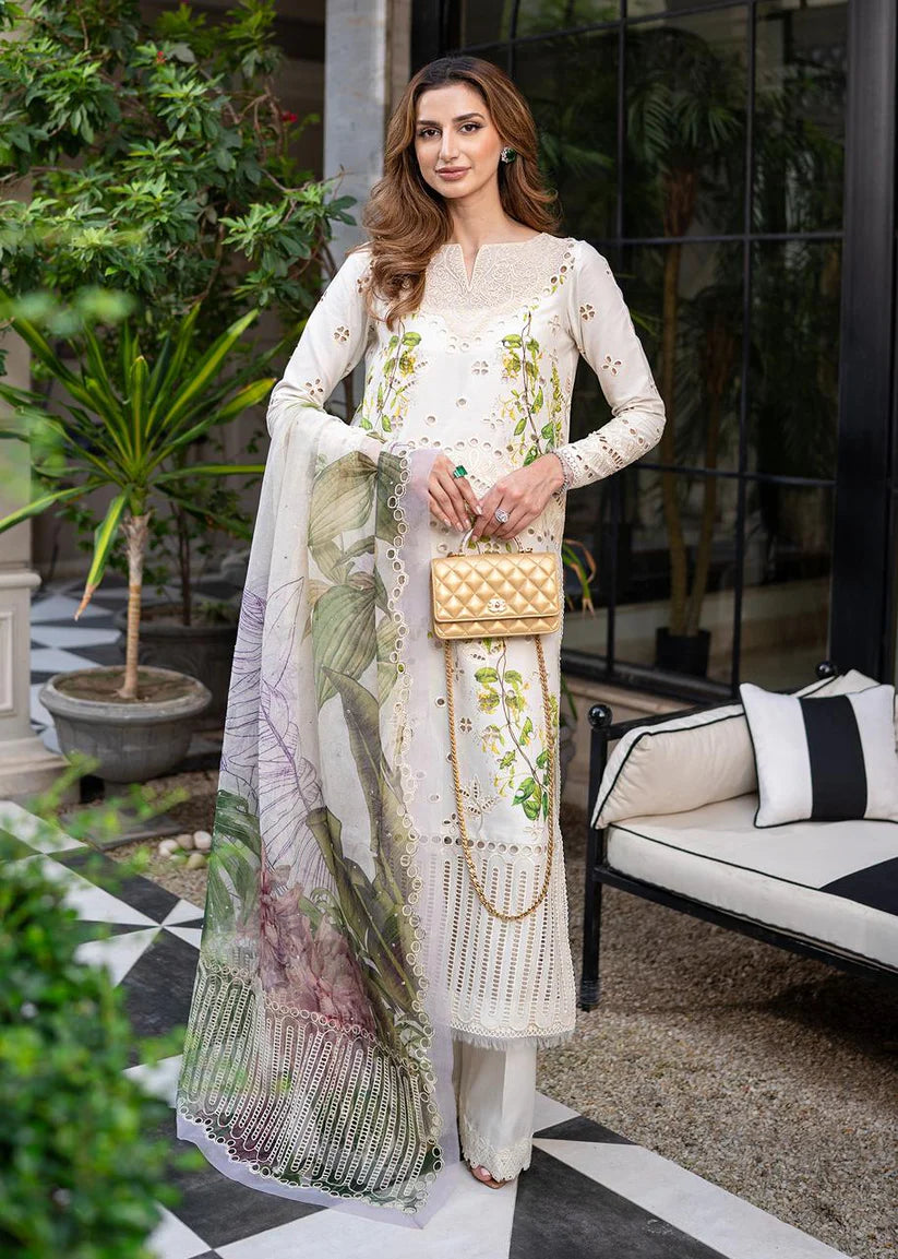 CRIMSON WHITE CHICKEN KARI PRINTED LAWN COLLECTION UNSTITCHED MASTER REPLICA BY SHAEBIZ