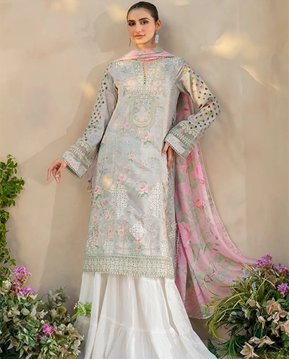 IZNIK LUXURY PRINTED LAWN DRESS| UNSTITCHED EID COLLECTION BY SHAEBIZ