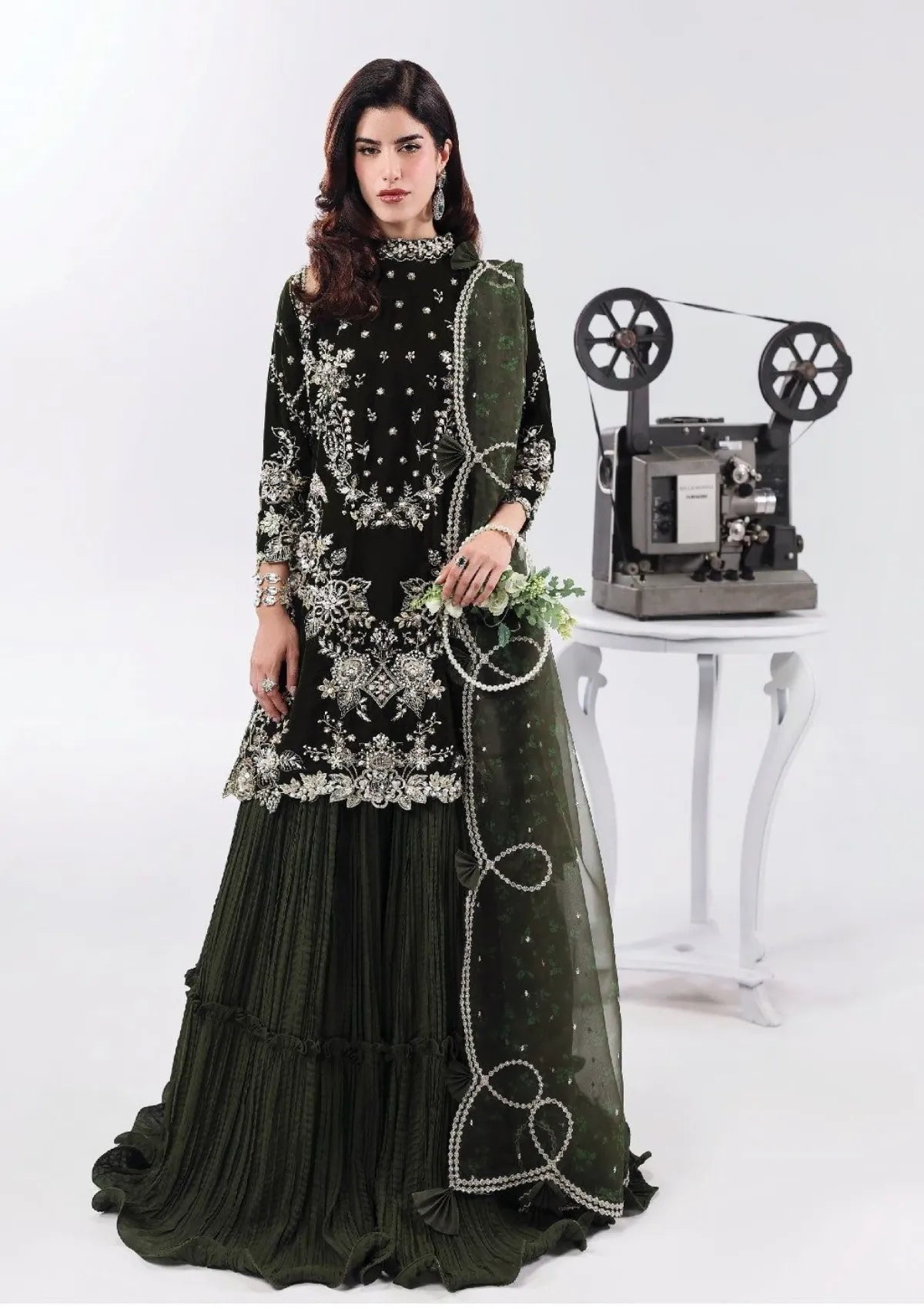 SARDINIA LUXURY 2026 GREEN VELVET COLLECTION| UNSTITCHED VELVET COLLECTION BY SHAEBIZ