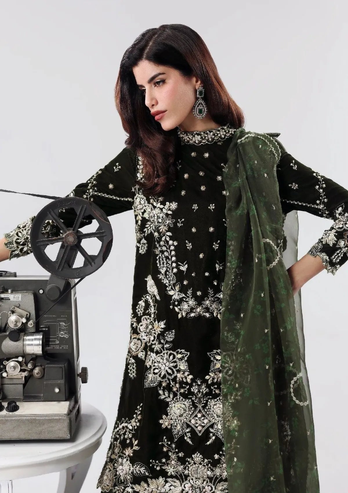 SARDINIA LUXURY 2026 GREEN VELVET COLLECTION| UNSTITCHED VELVET COLLECTION BY SHAEBIZ